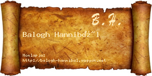 Balogh Hannibál névjegykártya