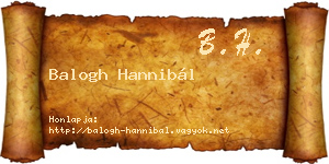 Balogh Hannibál névjegykártya