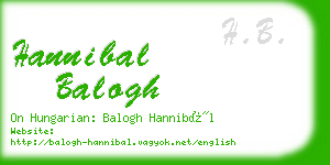 hannibal balogh business card